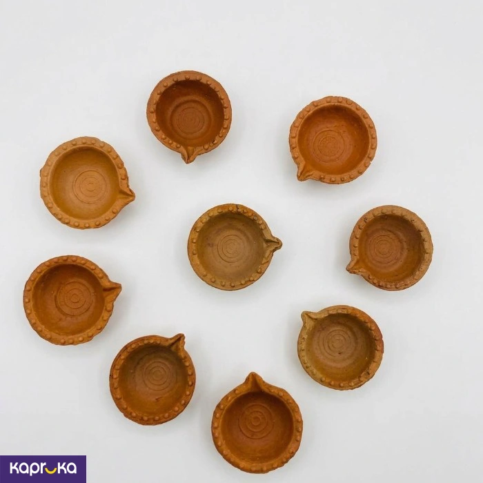 Sri Lankan Clay Oil Lamps Mati Pahana 10 Pcs Set For Temple Offerings Festivals Home Decor
