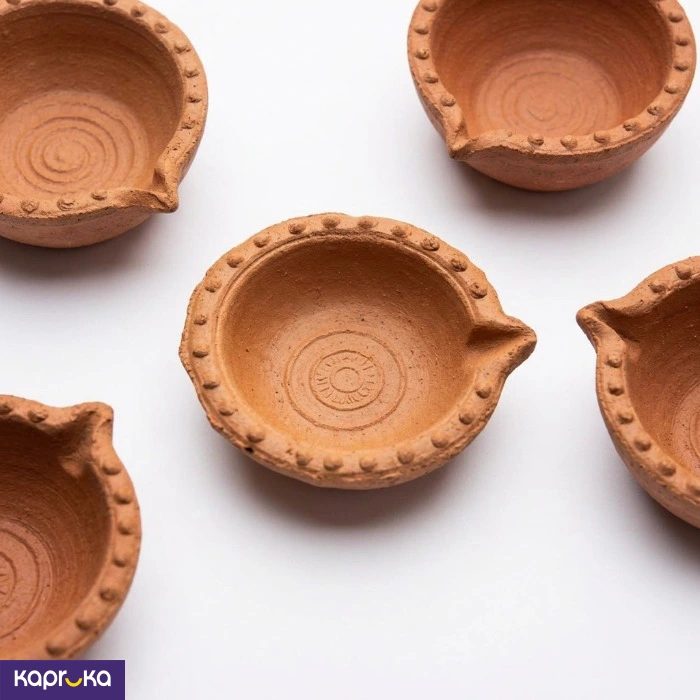 Sri Lankan Clay Oil Lamps Mati Pahana 10 Pcs Set For Temple Offerings Festivals Home Decor
