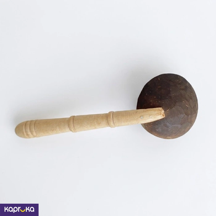 Coconut Shell Rice Serving Spoon With Wooden Handle Handmade Sri Lankan