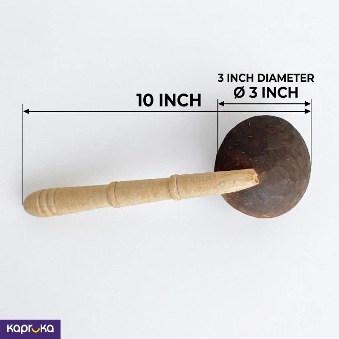 Coconut Shell Rice Serving Spoon With Wooden Handle Handmade Sri Lankan