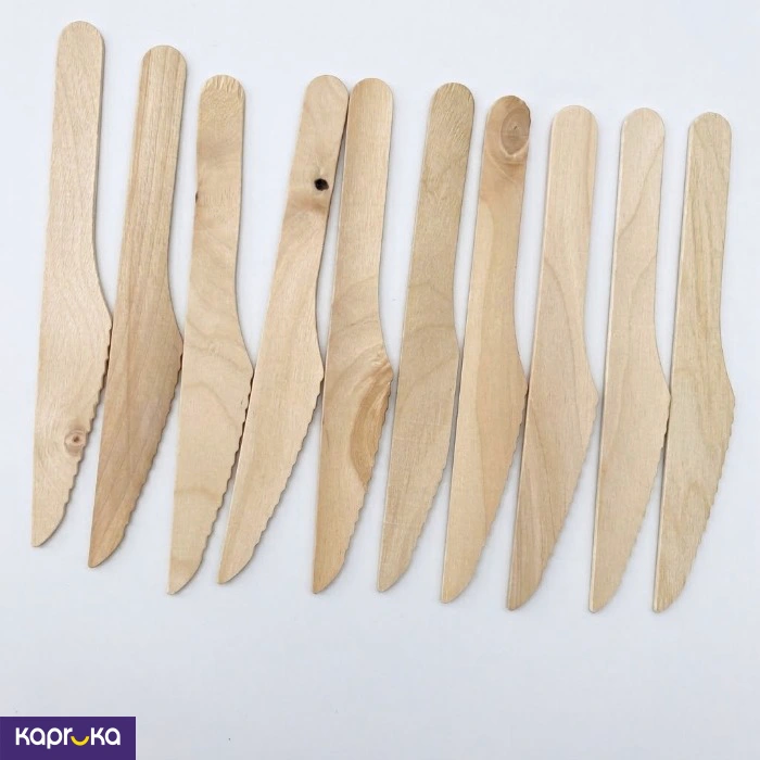 Bamboo Disposable Knife Set Of 10 Eco Friendly Wooden Knives 6 Inch