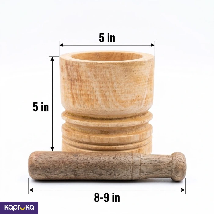 5 Inch Handmade Mahogany Wooden Mortar And Pestle