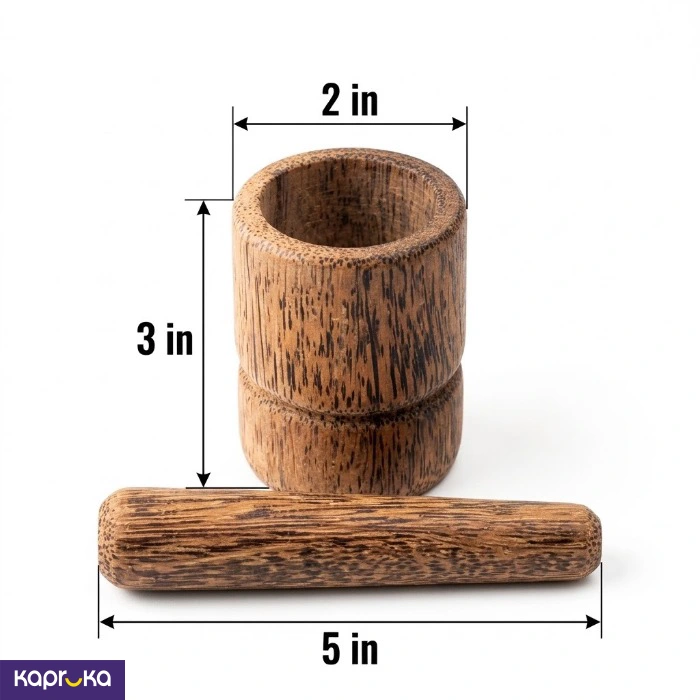 3 Inch Mini Coconut Wood Mortar And Pestle Handmade Small Spice Crusher For Garlic And Ginger