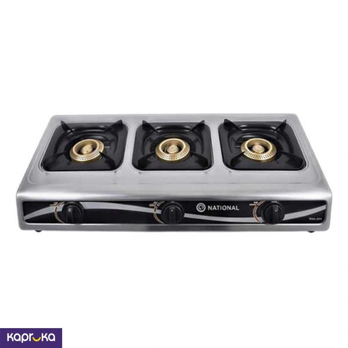 National 3 Burner Stainless Steel Gas Cooker Kns003