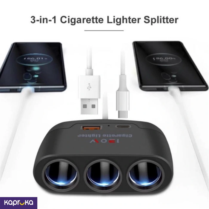 Car All In One Mobile Charger 120w Multiple Connectors