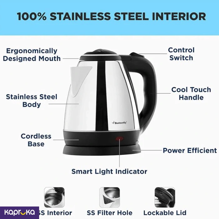 Electric Bright Kettle With A Free Gift Of Thermal Mini Flask Grab Your Best Deal