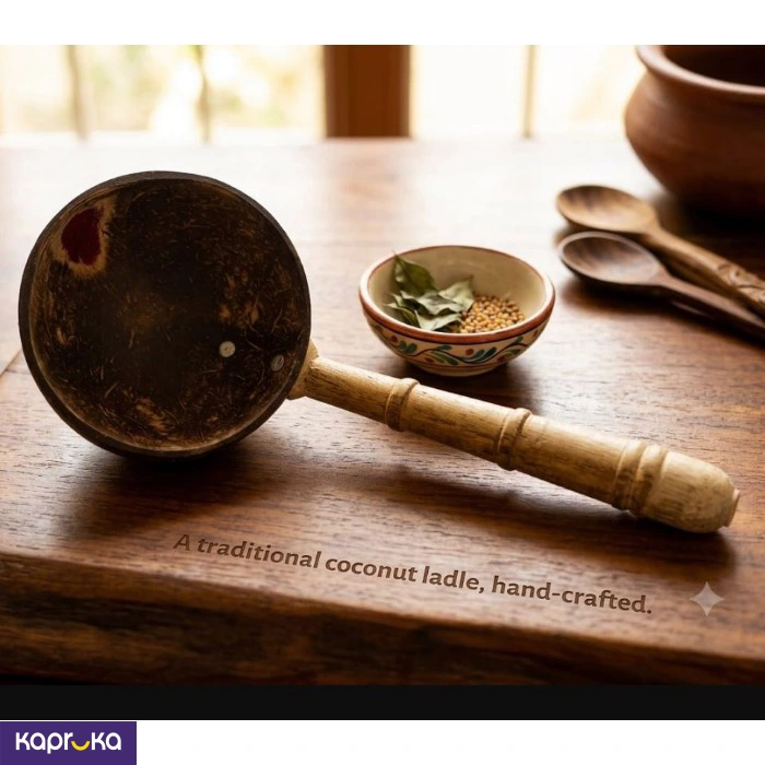 Spoon Coconut Shell Serve Soup Aesthetic Ancient Generation Product
