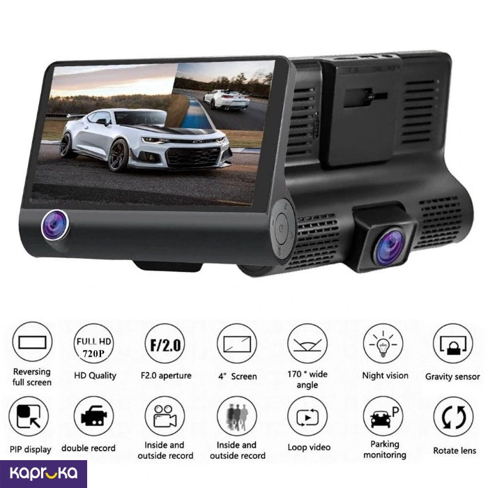 3 Camera Car Dvr Dash Cam Vehicle Video Recorder