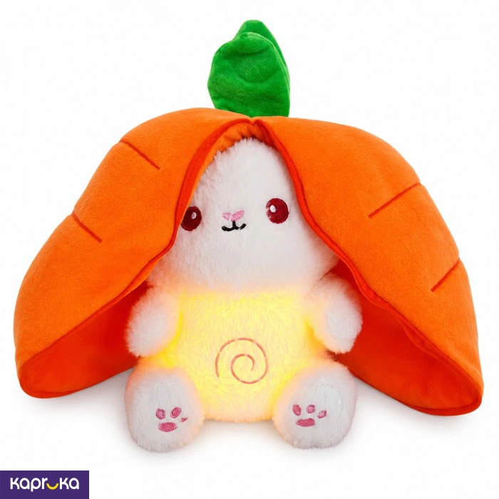 Breathing Carrot Bunny Plush Toy With Music And Light 34cm