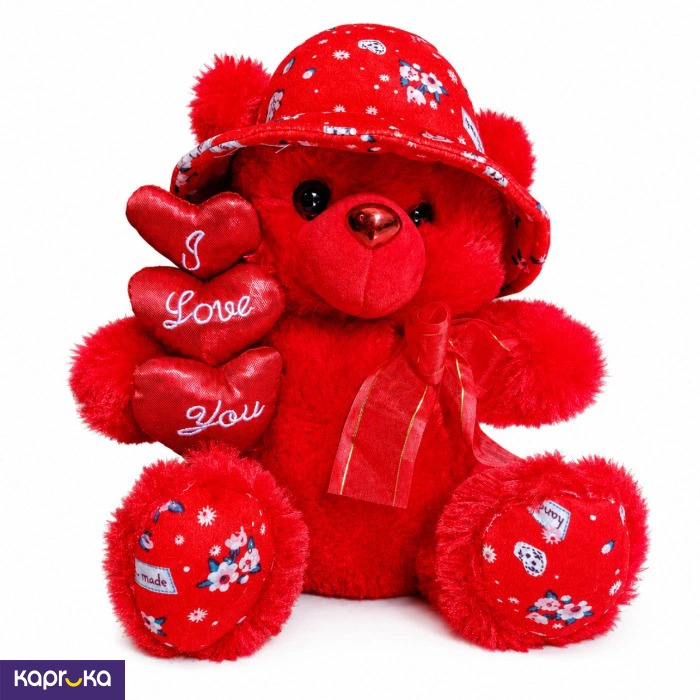 Red I Love You Teddy Bear With Hat 30cm