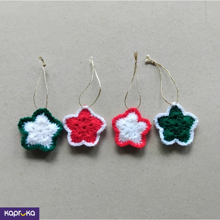 Crochet Christmas Tree Decorations Set