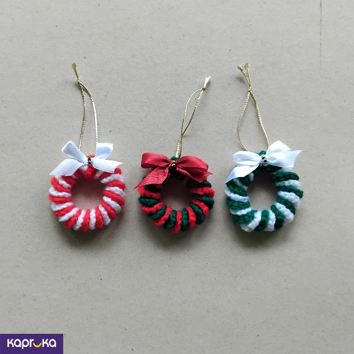 Crochet Christmas Tree Decorations Set