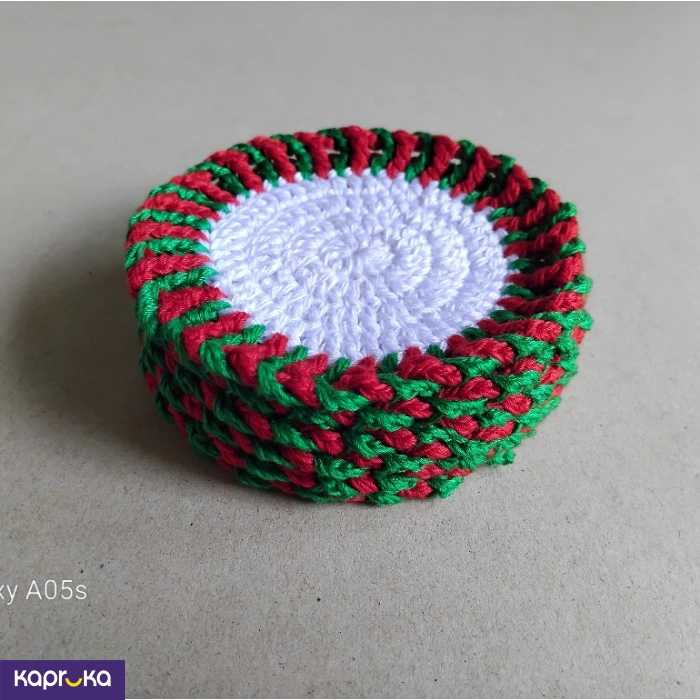 Crochet Christmas Coasters Set Of 6