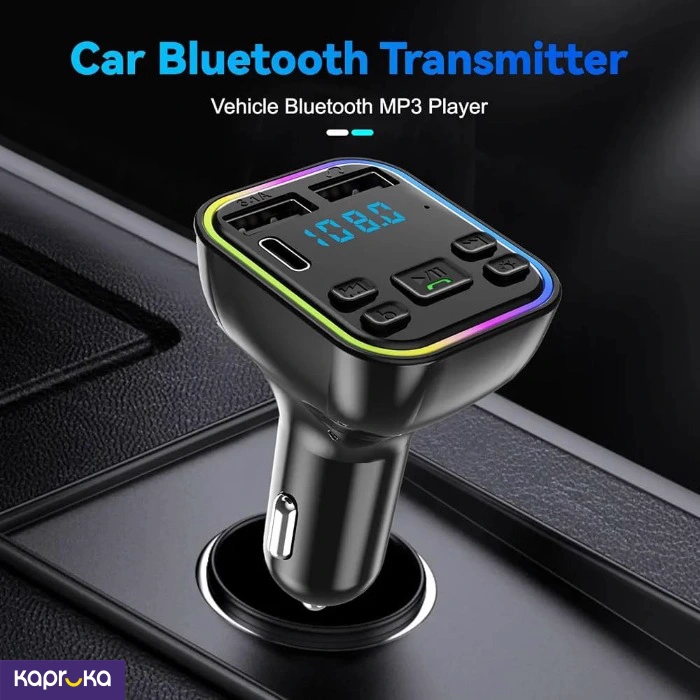Car Bluetooth Fm Transmitter With Rgb Light