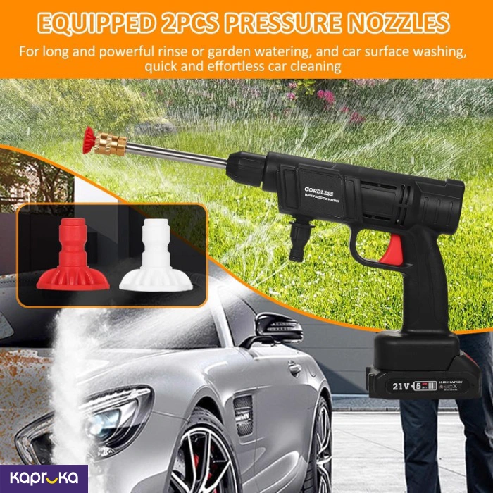 Cordless Pressure Washer 21v Electric High Pressure Cleaner 24 Bar Car Washing Machine