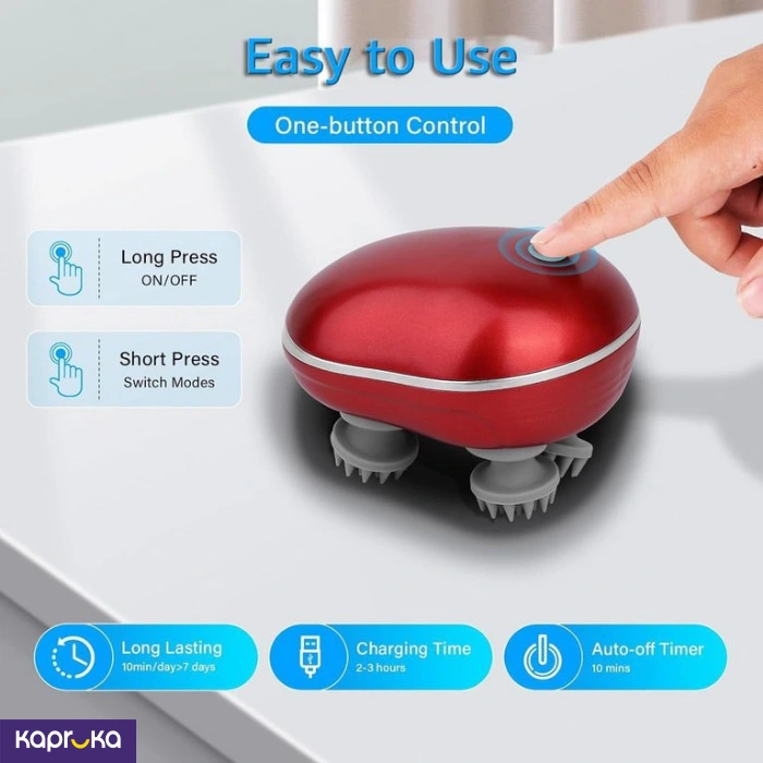 Electric Scalp Massager Portable Rechargeable Head Massager With 96 Massage Nodes Waterproof