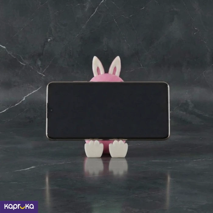 Cute Pink Labubu Phone Stand Holder Kawaii Cartoon Phone Dock For Desk