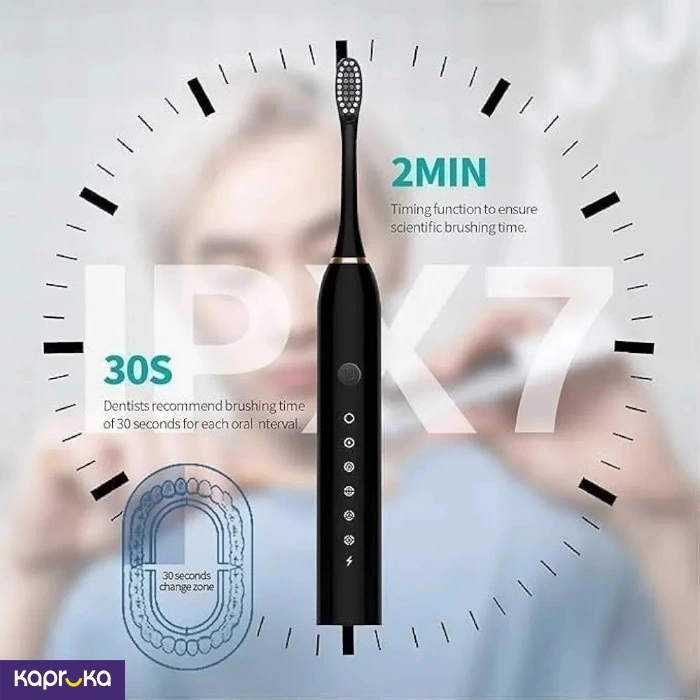 Sonic Electric Toothbrush Usb Rechargeable 6 Cleaning Modes 4 Brush Heads Smart Timer Ipx7
