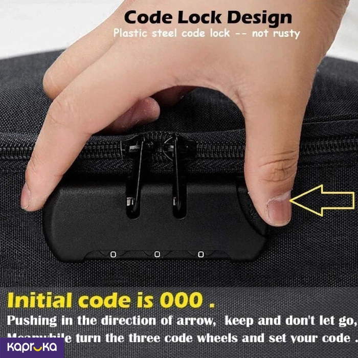 Important Document Storage Waterproof Bag With Safe Code Lock For Travel