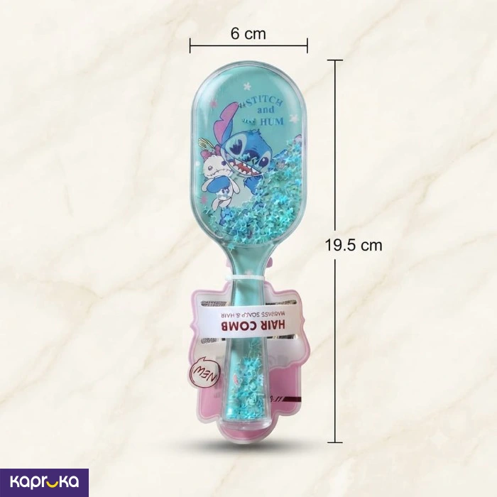 Cute Stitch Glitter Hair Brush For Kids And Girls