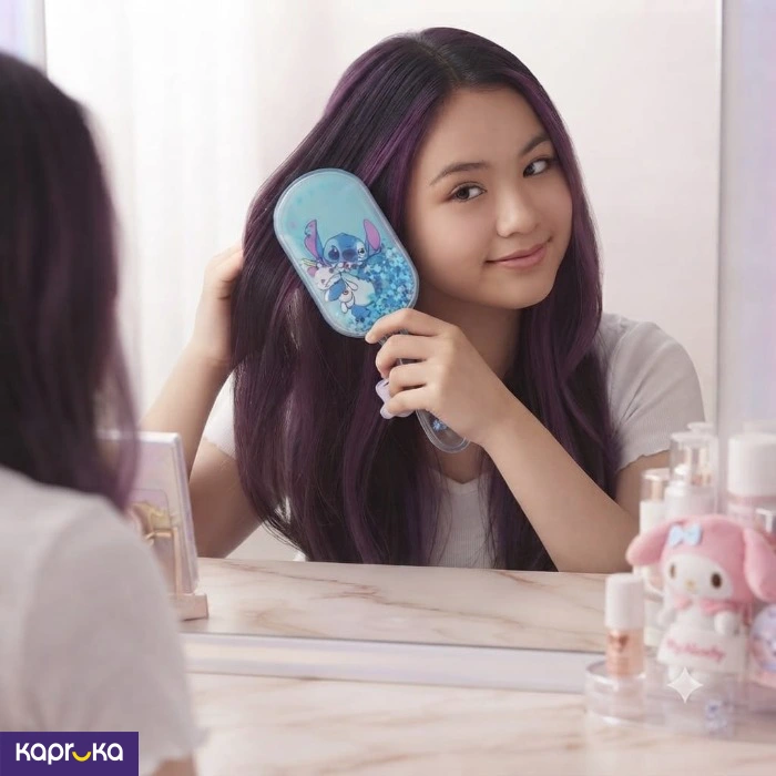 Cute Stitch Glitter Hair Brush For Kids And Girls