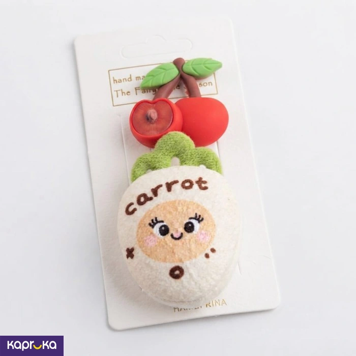 Cute Fruit Hair Clips For Kids 2pcs Carrot And Cherry Hair Barrettes Set For Toddlers Girls