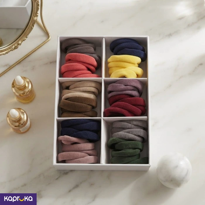 Wool Hair Ties For Women 60pc 3cm Soft Fabric Elastic Hair Bands 12 Colors 5 Each