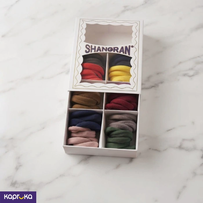 Wool Hair Ties For Women 60pc 3cm Soft Fabric Elastic Hair Bands 12 Colors 5 Each