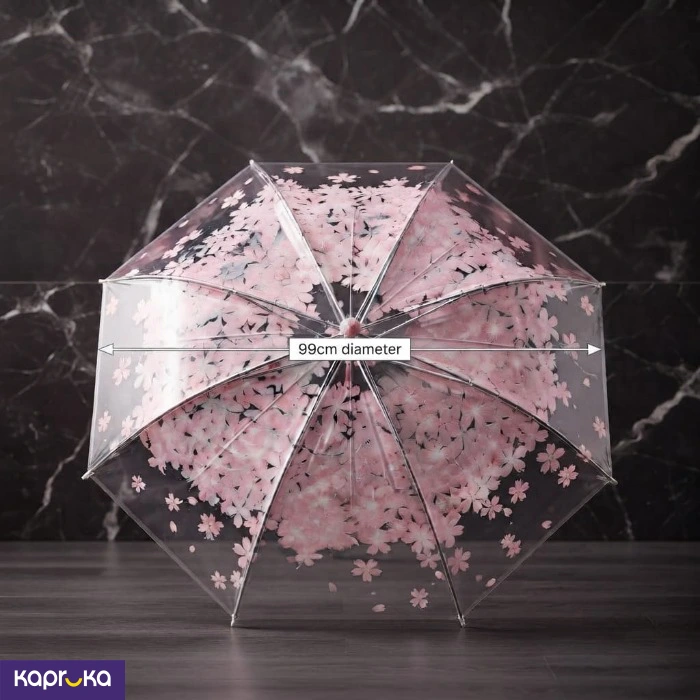 Clear Dome Umbrella For Kids Sakura Pink Flower Print