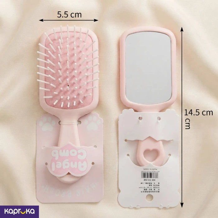 Mini Travel Hair Brush With Mirror