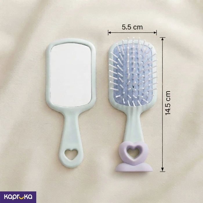 Mini Travel Hair Brush With Mirror 2 In 1 Comb