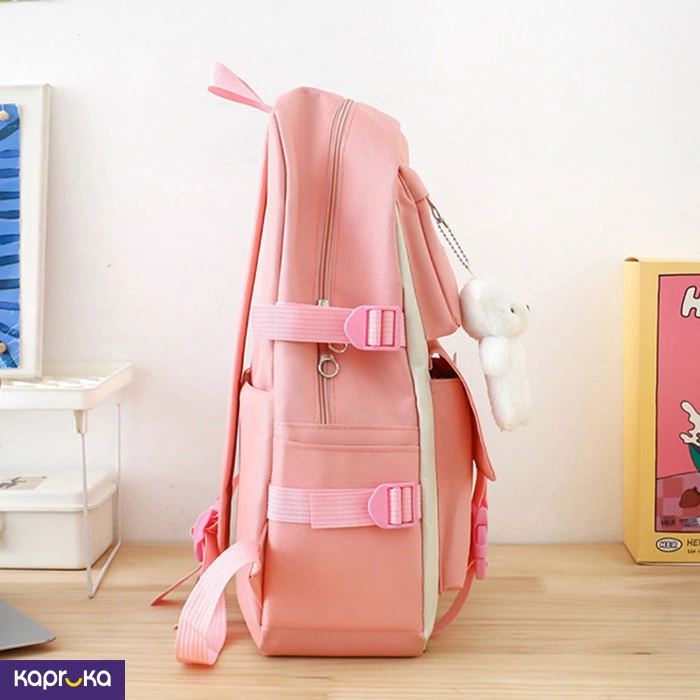 5 In 1 Pink Backpack Set For Girls