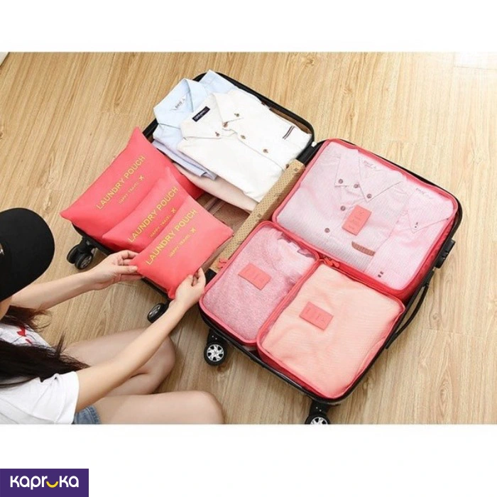 6 Pcs Travel Packing Cubes Set Luggage Organizer Bags With Secret Pouch