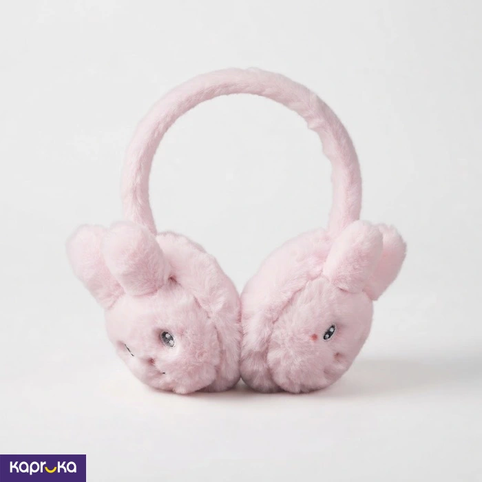 Winter Woolen Earmuffs For Women And Girls Soft Furry Ear Warmer With Cute Bunny Design