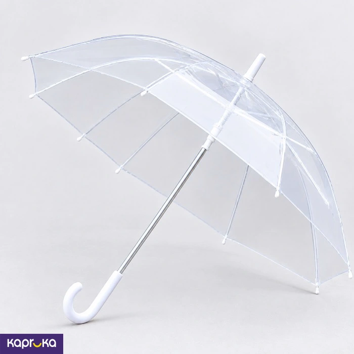 Transparent Clear Umbrella 110cm Waterproof Bubble Umbrella With J Hook Handle