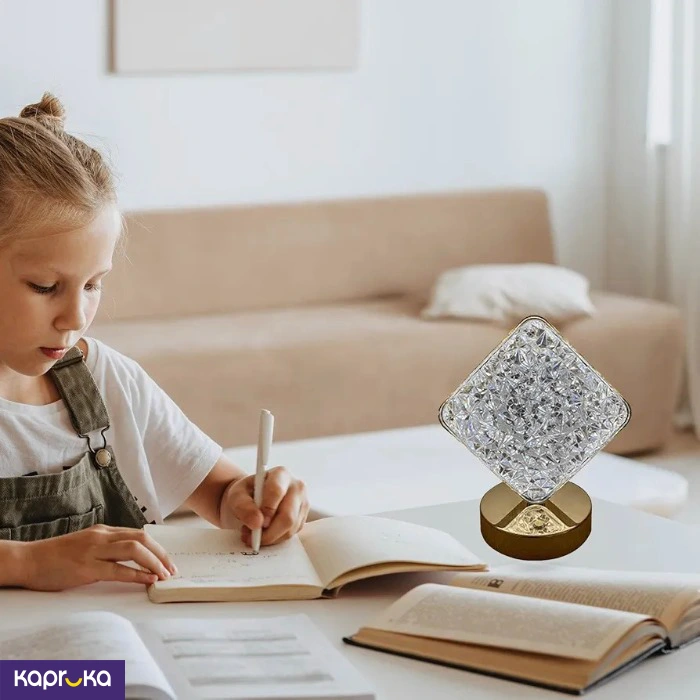 Square Shape Crystal Lamp Cordless Luxury Lamp Usb Rechargeable