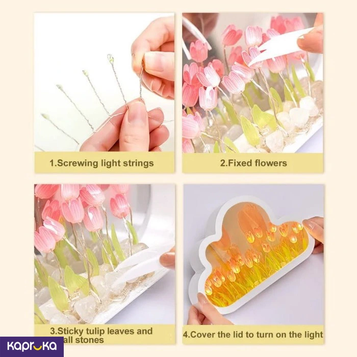 Diy Cloud Tulip Mirror Night Lamp Assembly Kit