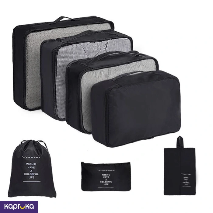 7 Piece Travel Packing Cubes Set Luggage Organizers