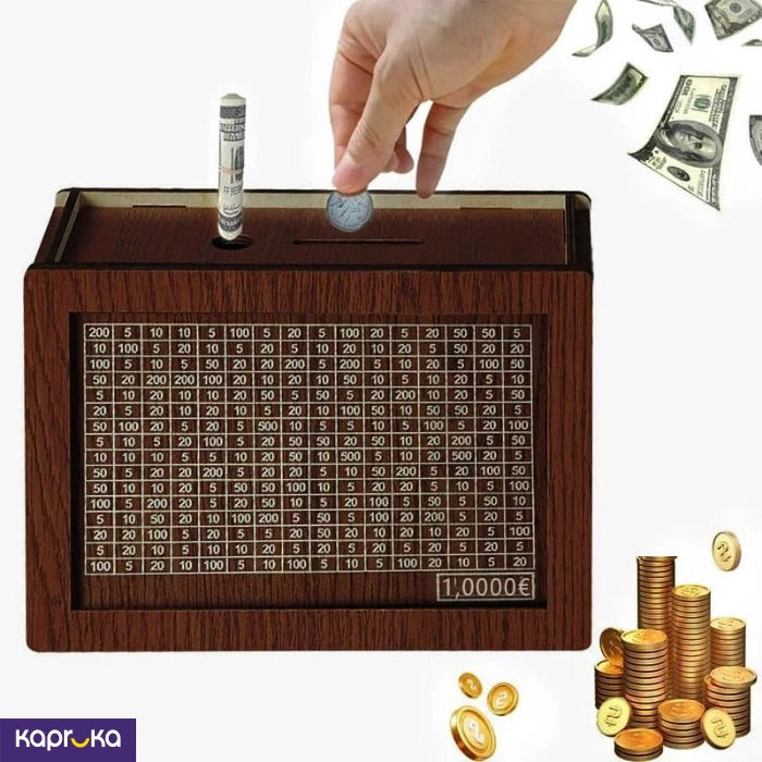 Wooden Money Box Savings Challenge Wooden Box Reusable