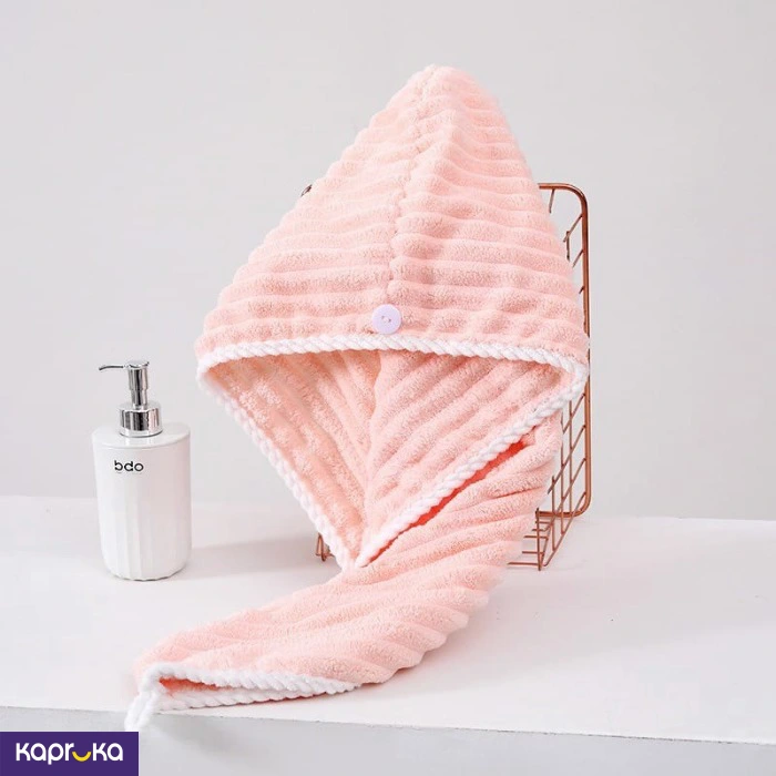 Hair Towel Wrap Quick Dry Hair Turban Towel With Button Super Absorbent