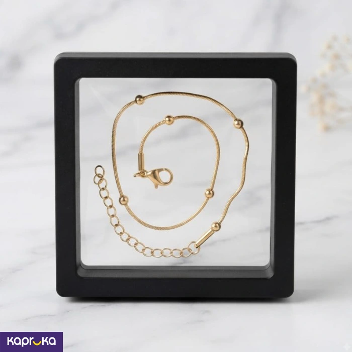 Minimalist Gold Colour Tone Bead Anklet For Women 25cm Delicate Chain Anklet With Box