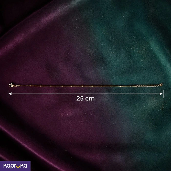 25cm Gold Colour Tone Beaded Anklet For Women With Gift Box