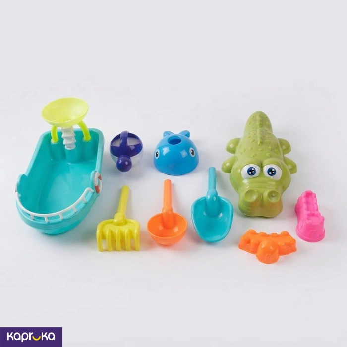 Beach Sand Toys Set For Kids With Big 33cm Boat 9 Pieces