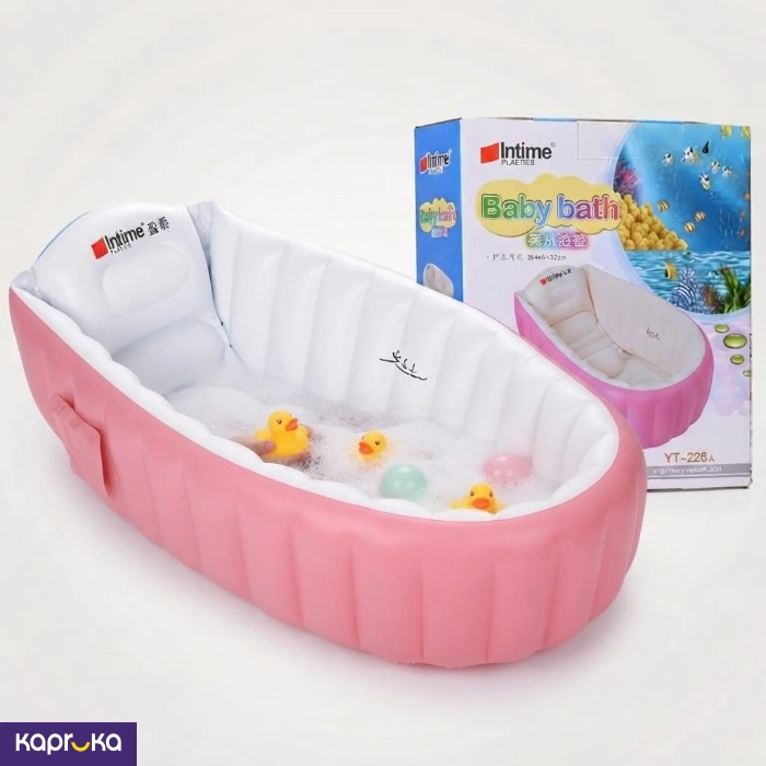 Intime Inflatable Baby Bath Tub Portable Foldable Baby Bathtub With Built In Pillow For Newborn