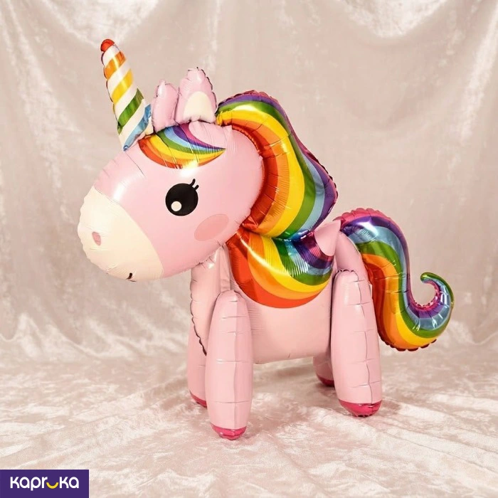 Standing Unicorn Foil Balloon Baby Pink 59cm Large Rainbow Unicorn Balloon