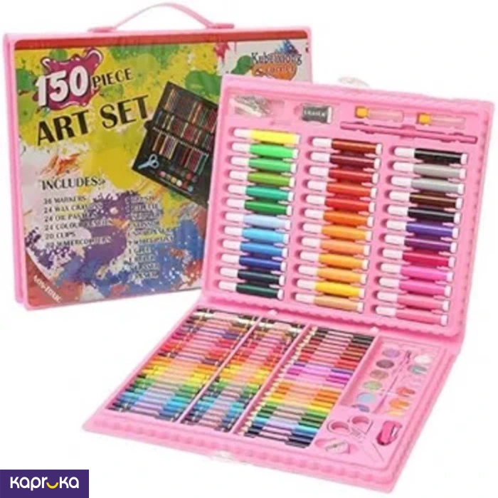 150 Pieces Art Set For Kids With Case Art And Craft Supplies Kit For Drawing And Painting Pink