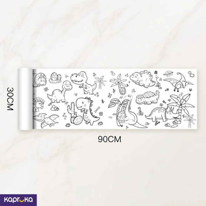 Giant Dinosaur Coloring Paper Roll For Kids 30cm X 90cm Diy Drawing Roll