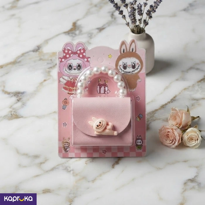 Cute Mini Pastel Baby Pink Purse Notebook With Pearl Handle 7x6 Cm Kawaii Pocket Diary