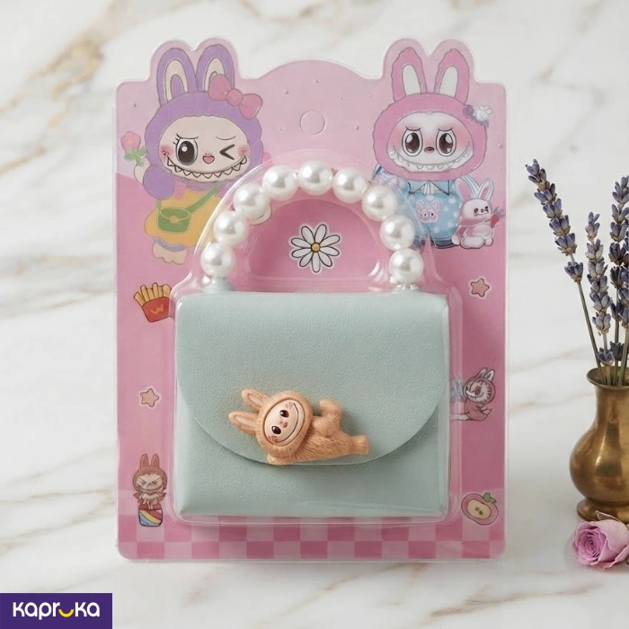 Kawaii Mini Purse Notebook Mint Green 7x6 Cm Pearl Handle Pocket Diary
