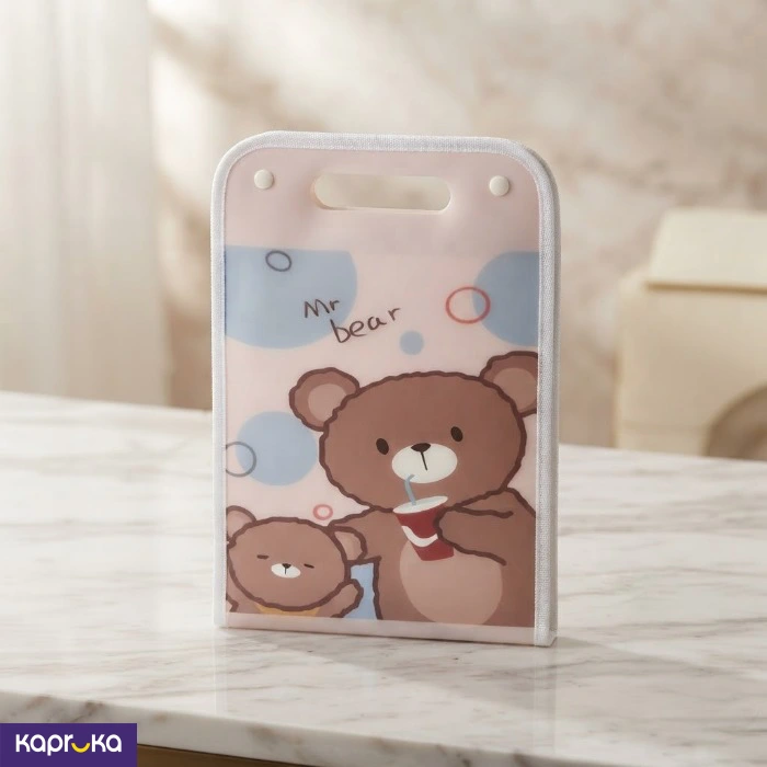 13 Pockets Expanding File Folder With Handle A4 Size Cute Mr Bear Document Organizer